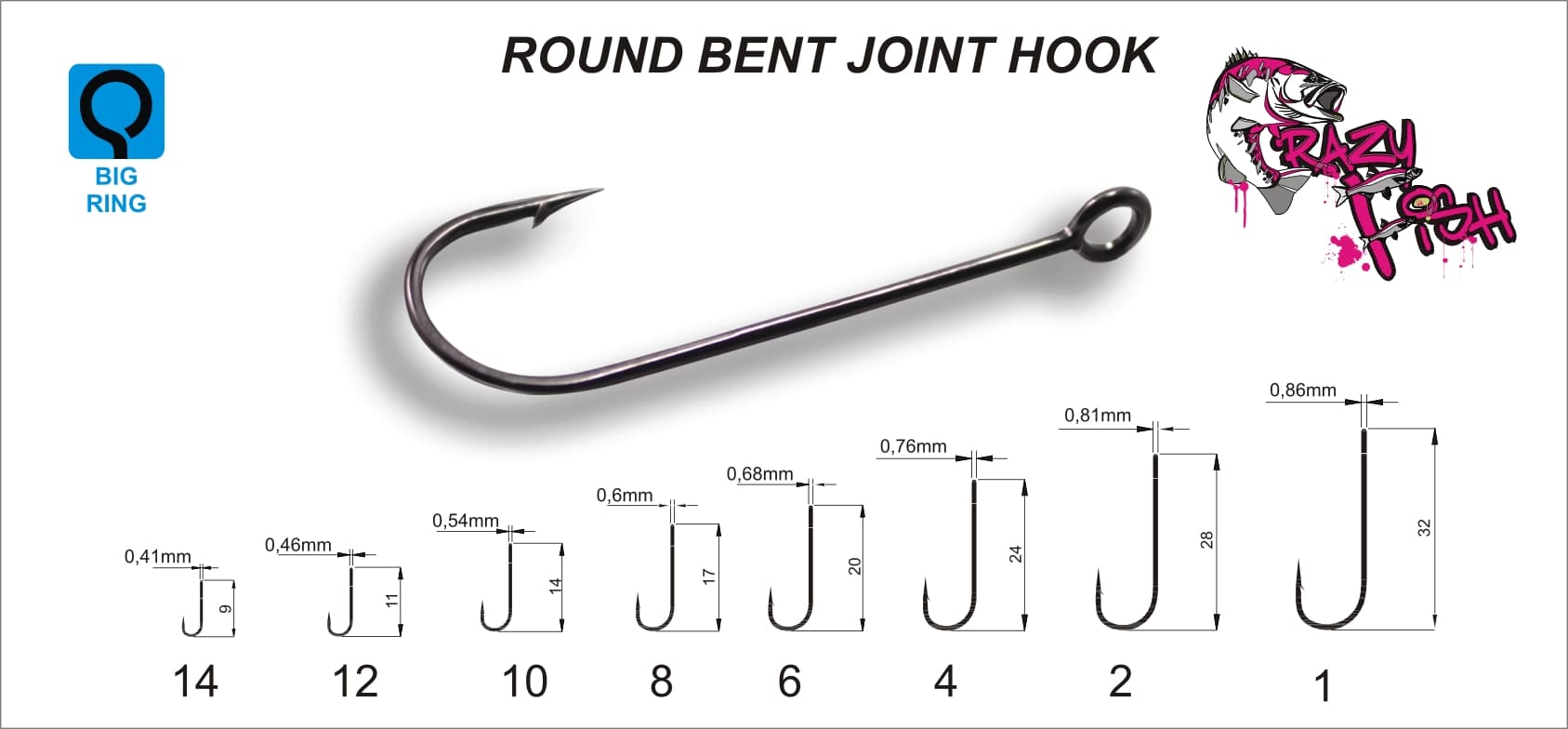 Crazy Fish Micro Jig Joint Hook